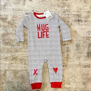 Lamaze Red & White Striped 'Hug Life' Footie